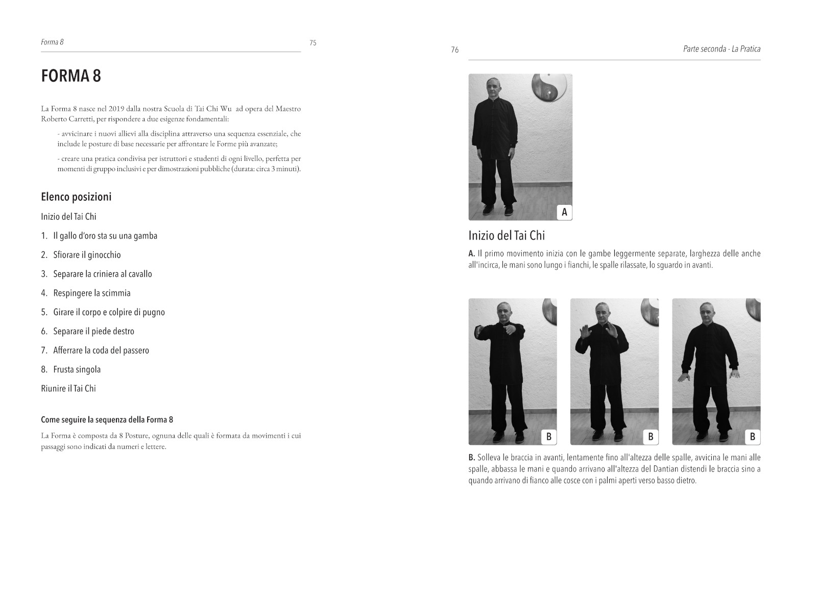 Pagina del libro: Forma 8, Inizio del Tai Chi